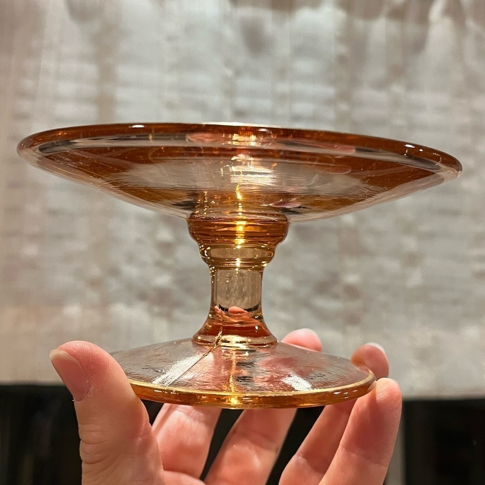 Vintage Pink Depression Glass Candle Holder Base Dessert Stand - Picture 4 of 16